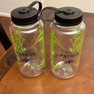 Tequila Patrón Water Bottles with Black Caps made by Nalgene